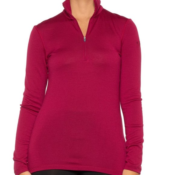NEW Icebreaker 250 Vertex Base Layer Top 100% Merino Zip Neck Sweater Top 495S0 - Picture 1 of 6